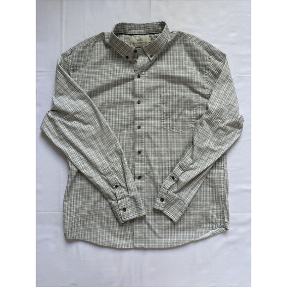 WRK Work Rest Karma Shirt Mens XL Green Blue Reworked Dupplin Button Long Sleeve - Picture 1 of 7